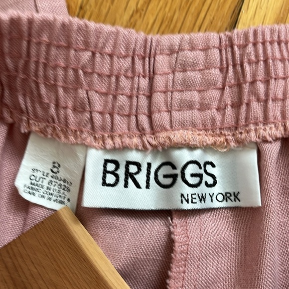 Vintage Dusty Rose Pink Elastic Waist Pleated Easy Summer Pants Trousers - Picture 5 of 12